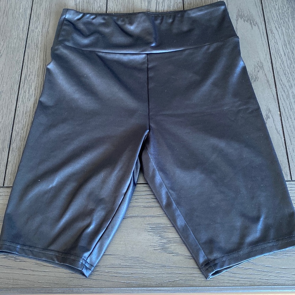 Womens Pleather Bike Shorts